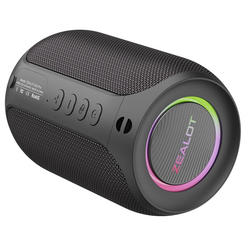 Altavoz portátil compatible con Bluetooth, altavoz inalámbrico multifuncional, altavoz estéreo de 15 W con graves potentes e iluminación RGB, altavoz resistente al agua para el hogar, exteriores, acampada y ciclismo, regalo de Halloween #SelecciónDestacad