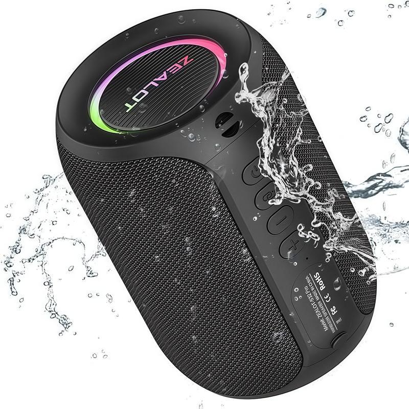 Altavoz portátil compatible con Bluetooth, altavoz inalámbrico multifuncional, altavoz estéreo de 15 W con graves potentes e iluminación RGB, altavoz resistente al agua para el hogar, exteriores, acampada y ciclismo, regalo de Halloween #SelecciónDestacad