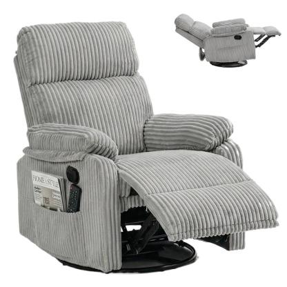 Sillón reclinable 3 en 1 con función de balanceo y giro: reclinación de 151°, giro de 360° y balanceo de 30°; sillón tapizado con bolsillos laterales para sala de estar, dormitorio, oficina, balcón o cualquier espacio; capacidad de 300 libras.