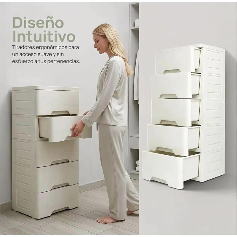 Cajonera Organizadora Desmontable 5 Niveles Gavetero de Almacenamiento Multifuncional para Hogar Dormitorio y Oficina Organizador Compacto para Ropa Juguete y Accesorios Diseño Moderno