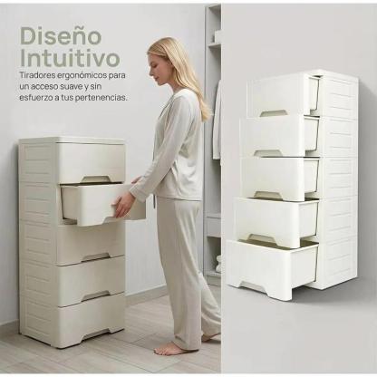 Cajonera Organizadora Desmontable 5 Niveles Gavetero de Almacenamiento Multifuncional para Hogar Dormitorio y Oficina Organizador Compacto para Ropa Juguete y Accesorios Diseño Moderno