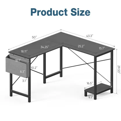 Escritorio en forma de L: Mesa para PC (gaming y oficina en casa)