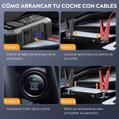 9000A Arrancador De Baterias Portátil Coche Inflador 150psi