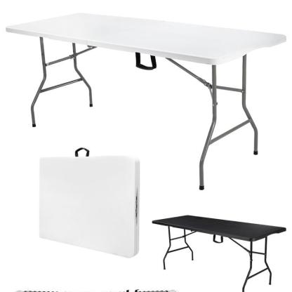 Mesa Plegable Plástico Tipo Portafolio 1.80m Jardín Portátil