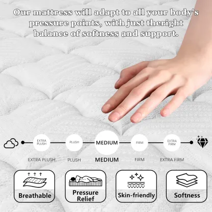 Colchón Híbrido DealsForYouDays de 12/14 Pulgadas en Caja | Resortes Ensacados, Espuma Viscoelástica y Firmeza Media