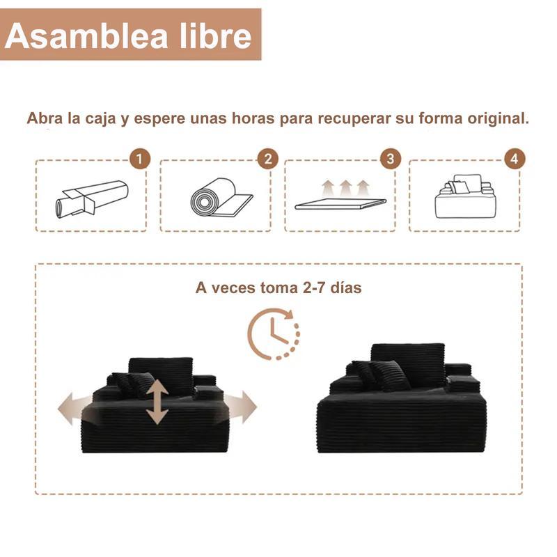 Sillón chaiselongue interior de 67 pulgadas,Sofá cama tapizado de gran tamaño, sofá cama, sillones para leer, sofás de 02