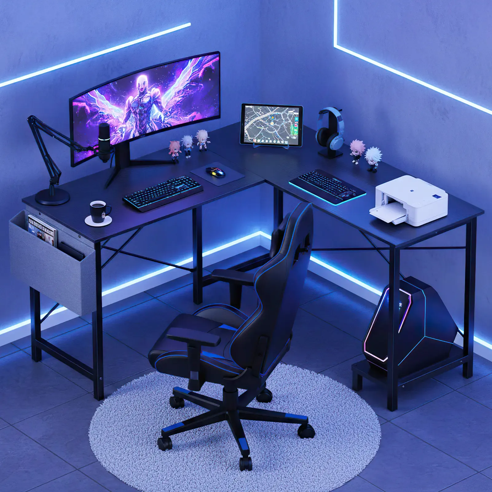 Escritorio en forma de L: Mesa para PC (gaming y oficina en casa)