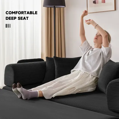 Sofá extragrande de 79 pulgadas sin brazos: futón convertible 5 en 1