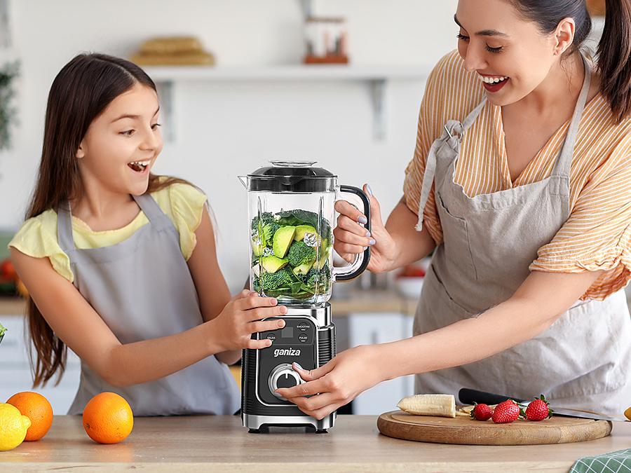 Ganiza Professional Smoothie Blender 1100W Motor 25000 RPM 8 Auto Programs for Frozen Fruits Ice 64 oz Large 12-in-1 Countertop Blender Dishwasher Safe Multifunctional Juicer food processor nutribullet vitamix juicer machine