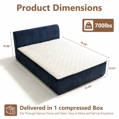 Cama portátil sin huesos, tamaño Queen, sin marco, no requiere montaje.