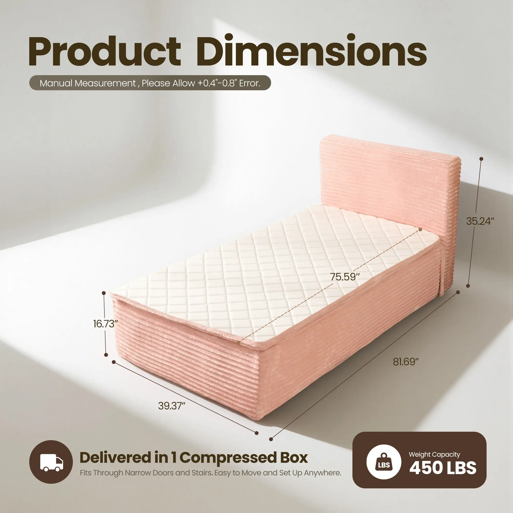 Cama portátil sin huesos, tamaño Queen, sin marco, no requiere montaje.
