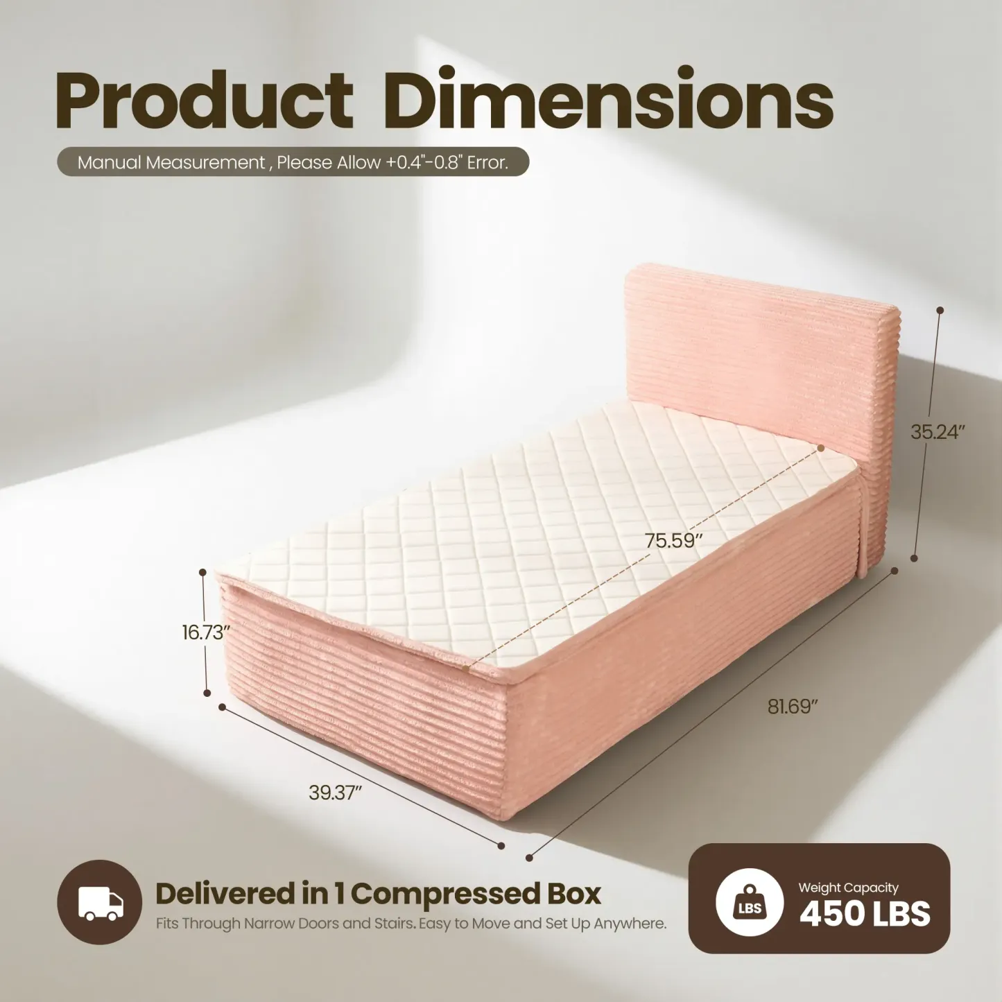 Cama portátil sin huesos, tamaño Queen, sin marco, no requiere montaje.