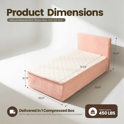 Cama portátil sin huesos, tamaño Queen, sin marco, no requiere montaje.