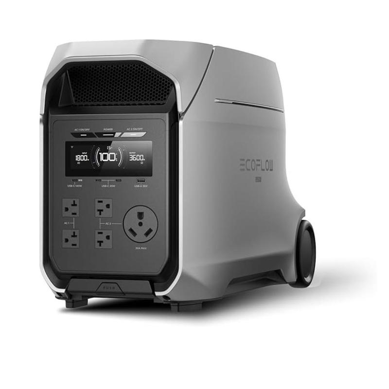 Estación de energía ultraportátil 3, batería LiFePO4 de 3072 Wh, potencia de salida de 3600 W (pico de 7200 W) para el hogar, generador solar para uso doméstico, accesorios de camping, emergencias y respaldo para vehículos recreativos (RV).