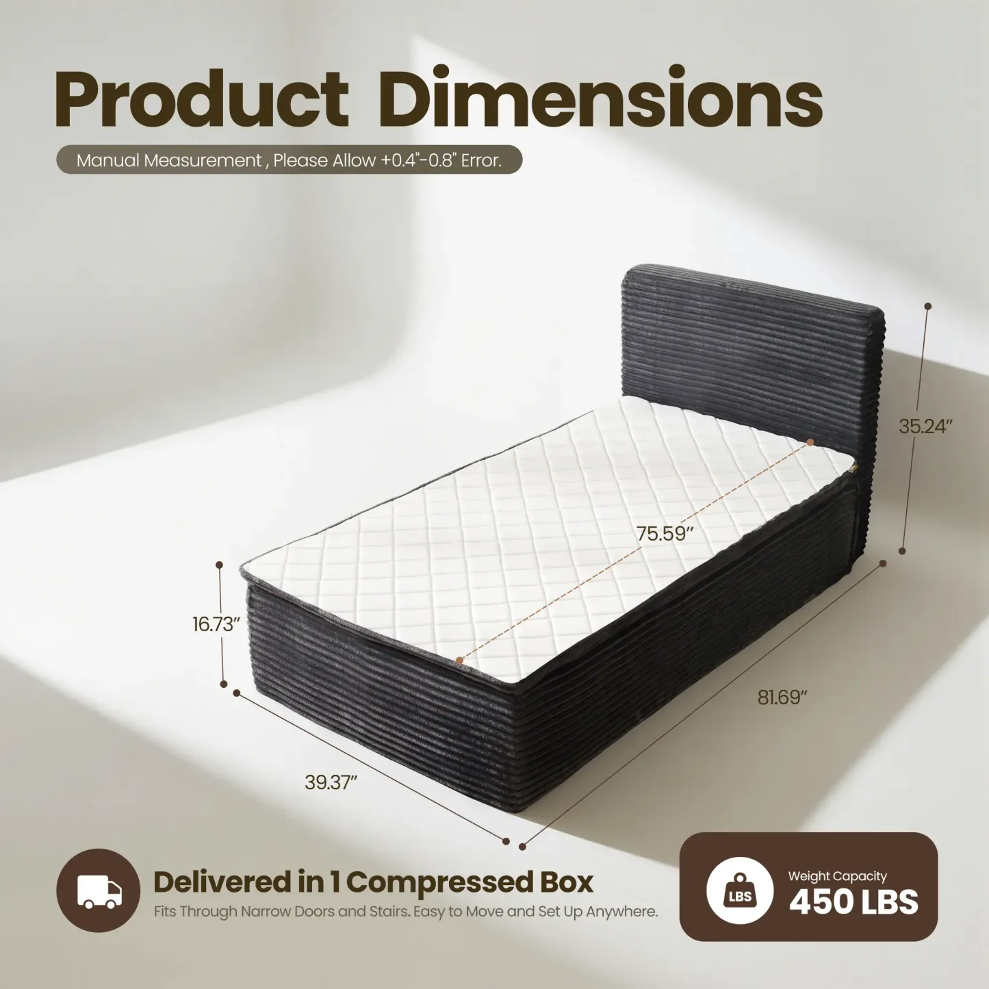 Cama portátil sin huesos, tamaño Queen, sin marco, no requiere montaje.