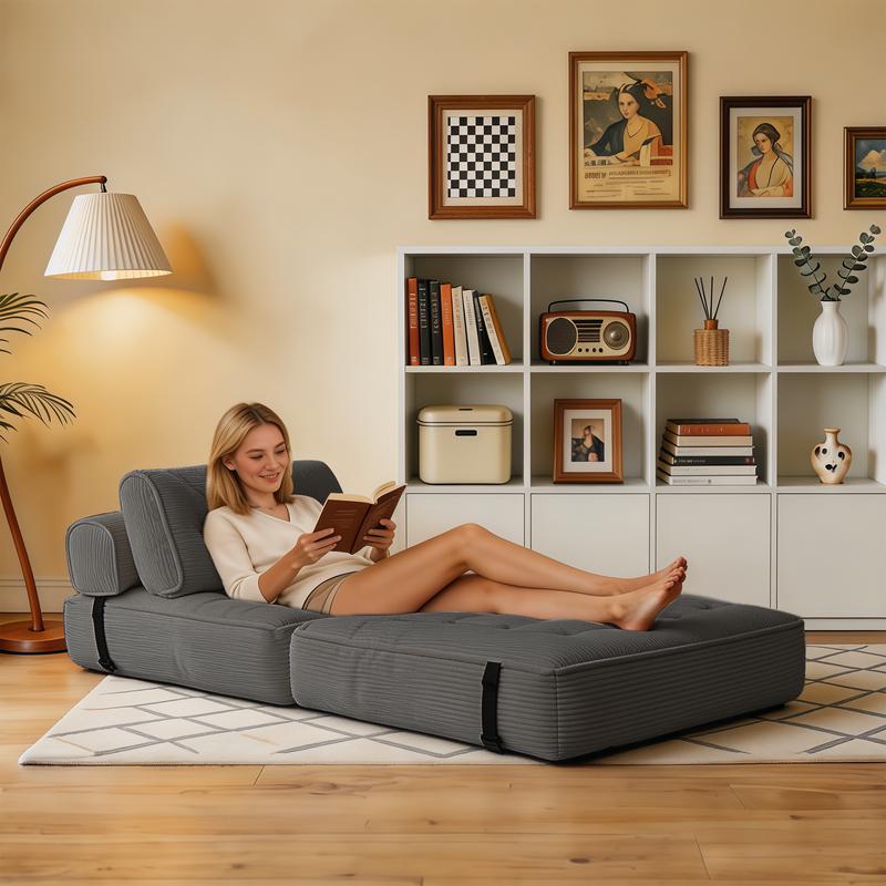 Sofá Cama Plegable 3 en 1 para Hogar Versátil y Compacto Ideal para Espacios Pequeños con Modos de Uso como Sofá Cama y Almacenamiento Fácil de Plegar sofa cloud mini bedroom