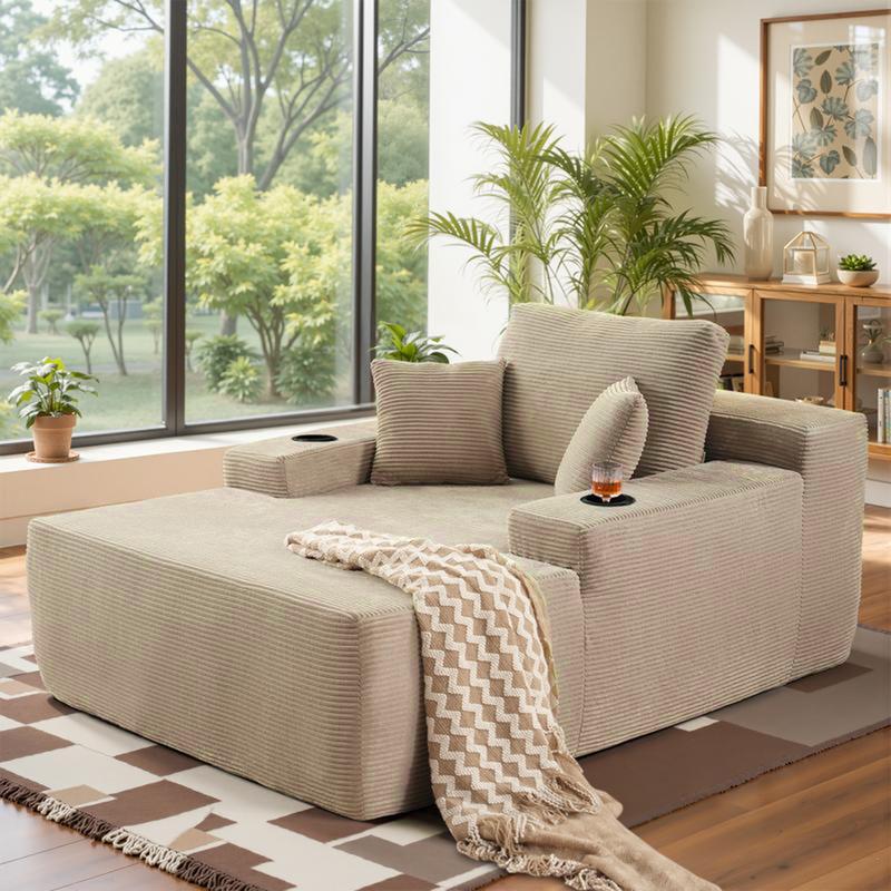 Sillón chaiselongue interior de 67 pulgadas,Sofá cama tapizado de gran tamaño, sofá cama, sillones para leer, sofás de 02