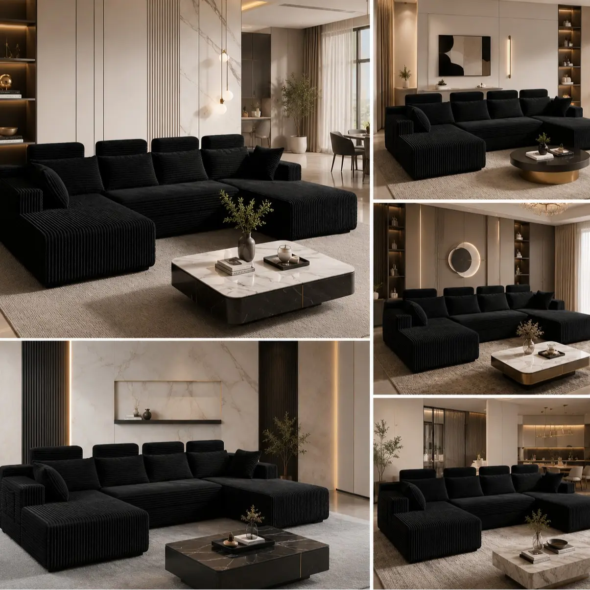Sofá seccional modular con asientos profundos para el Día del Padre