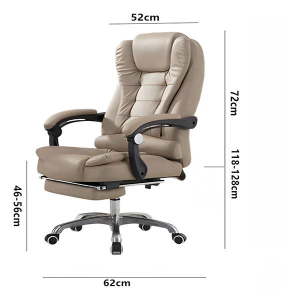 Silla De Escritorio Ergonómica Ajustable Reclinable para Oficina Ejecutiva con Soporte para Cuello y Espalda Color Khaki con Masaje Eléctrico y Ruedas 360°