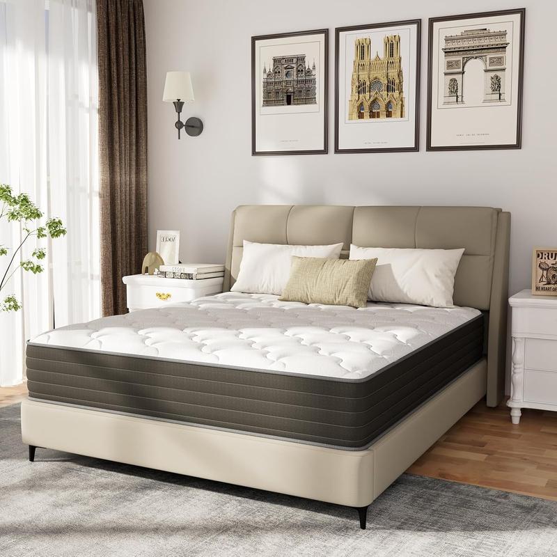 Colchón Matrimonial Híbrido en Caja | Resortes Independientes con Aislamiento de Movimiento | Espuma Viscoelástica de Alta Densidad para Alivio Lumbar y Confort  Colchón cama nube