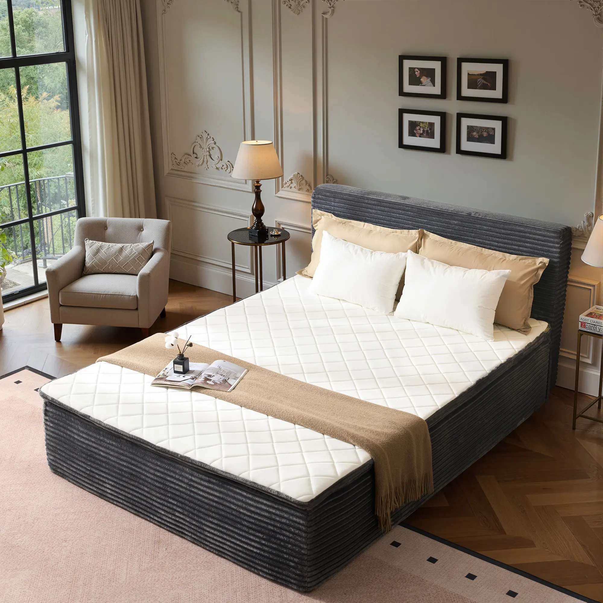 Cama portátil sin huesos, tamaño Queen, sin marco, no requiere montaje.