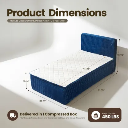 Cama portátil sin huesos, tamaño Queen, sin marco, no requiere montaje.