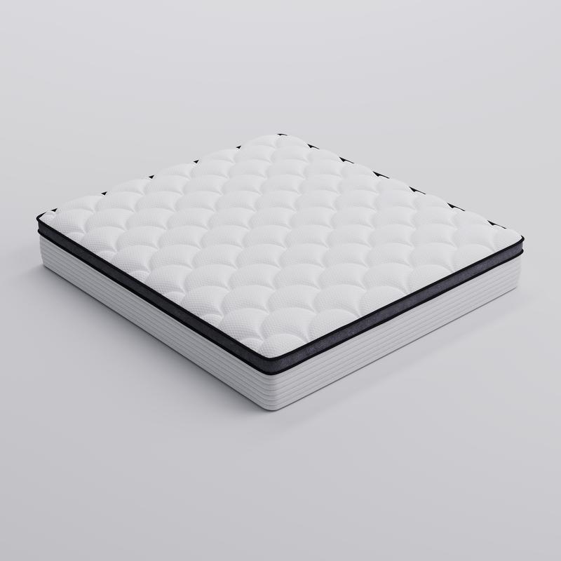 Colchón de diseño multicapa para un descanso confortable (disponible en tamaños Twin, Full, Queen y King; grosores de 10, 12 o 14 pulgadas). Cuenta con muelles ensacados individualmente para un soporte óptimo y se entrega en caja para facilitar su transpo
