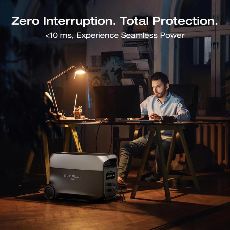 Estación de energía ultraportátil 3, batería LiFePO4 de 3072 Wh, potencia de salida de 3600 W (pico de 7200 W) para el hogar, generador solar para uso doméstico, accesorios de camping, emergencias y respaldo para vehículos recreativos (RV).