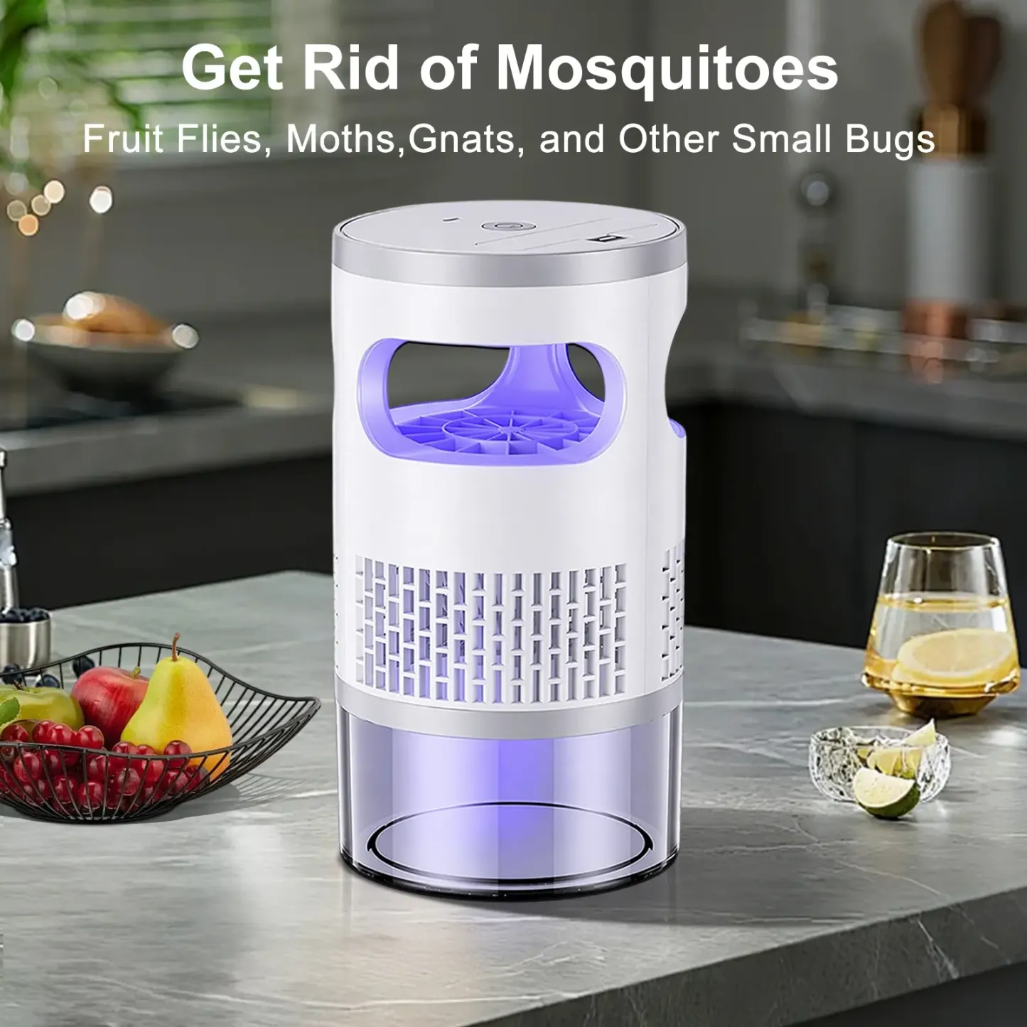 Trampa para insectos voladores de interior con luz UV y succión