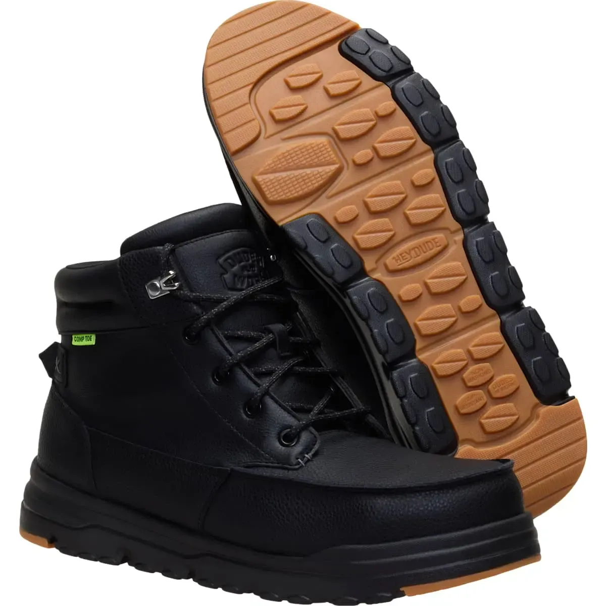 Bradley Work CT Leather: Botas de trabajo cómodas y sin cordones para hombre