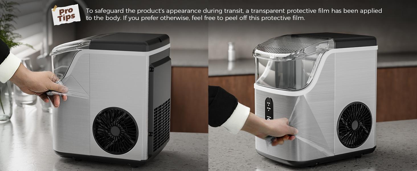 Back To School - Kismile Countertop Nugget Ice Maker Machine, Portable Unit with Ice Machine Cleaner, 35Lbs/24H Production, 7-Mins Quick Making, Self-Cleaning, 1-Click Operation for Home Kitchen, Office, 35 Pounds/24H,home essentials