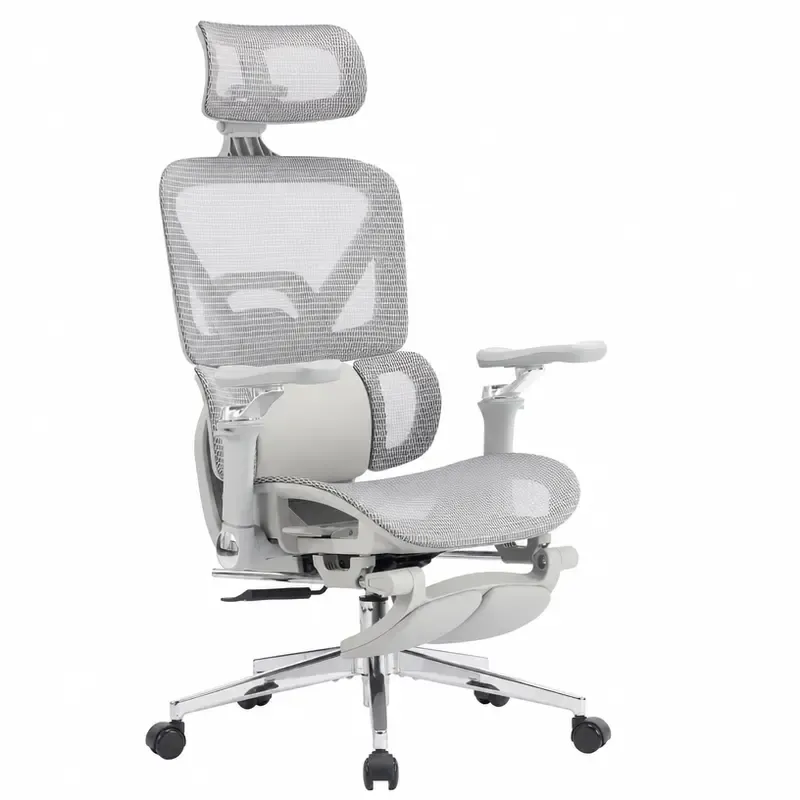 Silla de oficina comercial ergonómica de respaldo alto: reposabrazos ajustables en 6D, respaldo de malla de alta elasticidad, soporte lumbar de 3 zonas, asiento acolchado grueso, asiento ajustable ergonómicamente.