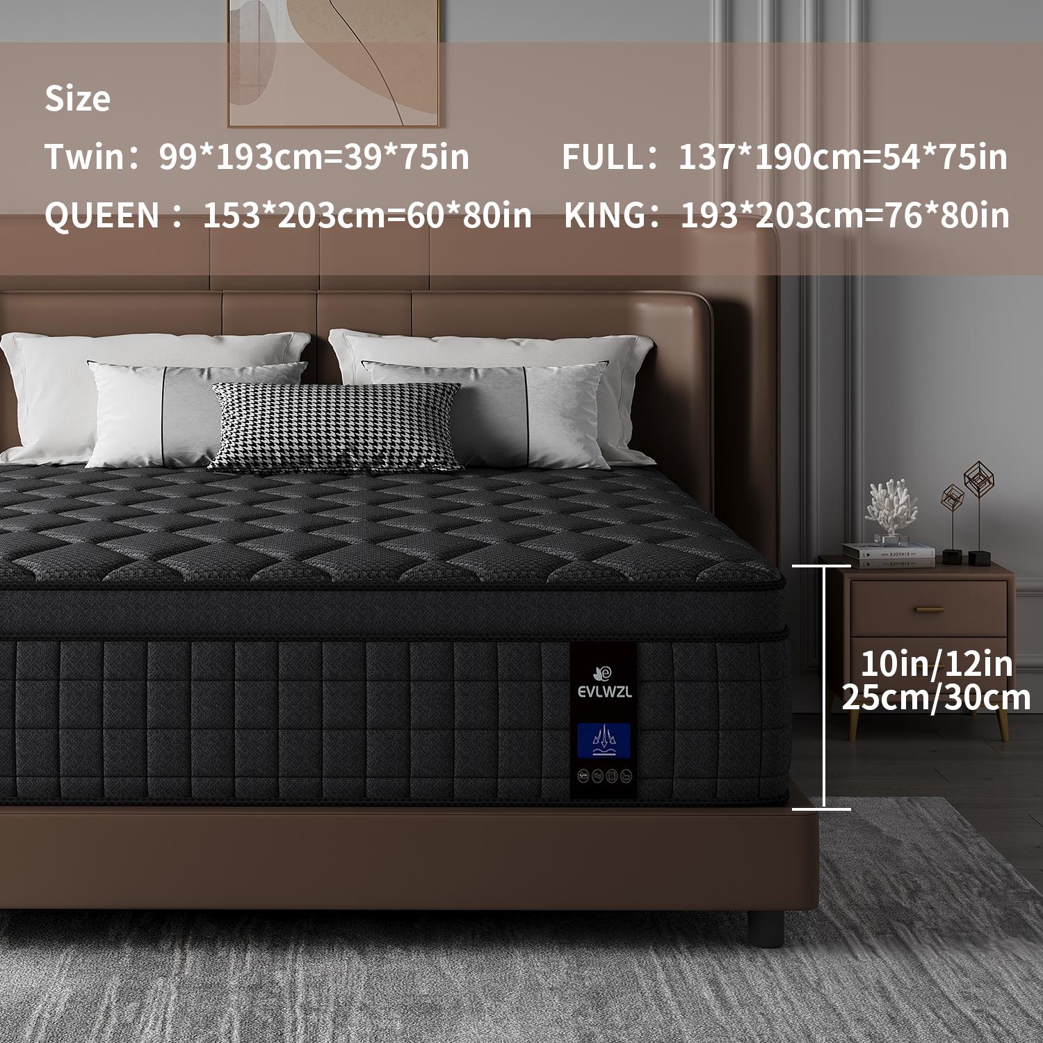 Medium Firm Hybrid Memory Foam Mattress - 8/10/12/14 in Twin, Full, Queen, King Sizes, Lumbar Support, Ergonomic Design, for Home Rooms, Hotels, Boxed Furniture Gift, Memory Foam Mattresses, Queen Size Mattress,dorm essentials,home decor