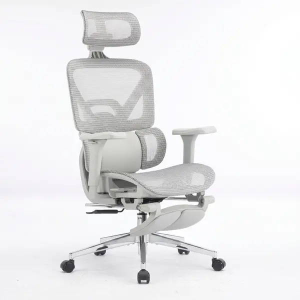 Silla de oficina comercial ergonómica de respaldo alto: reposabrazos ajustables en 6D, respaldo de malla de alta elasticidad, soporte lumbar de 3 zonas, asiento acolchado grueso, asiento ajustable ergonómicamente.