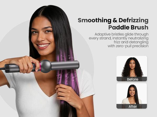 7-in-1 High-Speed Negative Ion Hot Air Styler & Blow Dryer Brush Set - Detachable Heads, Automatic Curler for Curly Hair, Straightening, Volumizing, Anti-Frizz, US Plug, Holiday Gift for All Hair Types