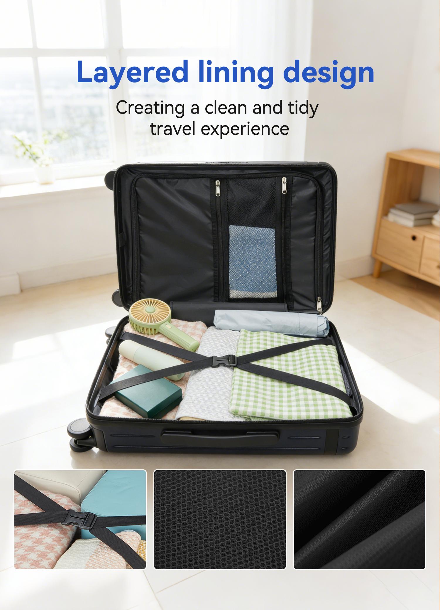 3PCS Expandable Polycarbonate Luggage Set - Durable ABS+PC Hard-Shell Suitcases with TSA Lock, 360&deg; Silent Spinner Wheels, Lightweight 20/24/28in for International Travel, Business Trips,back to school shopping