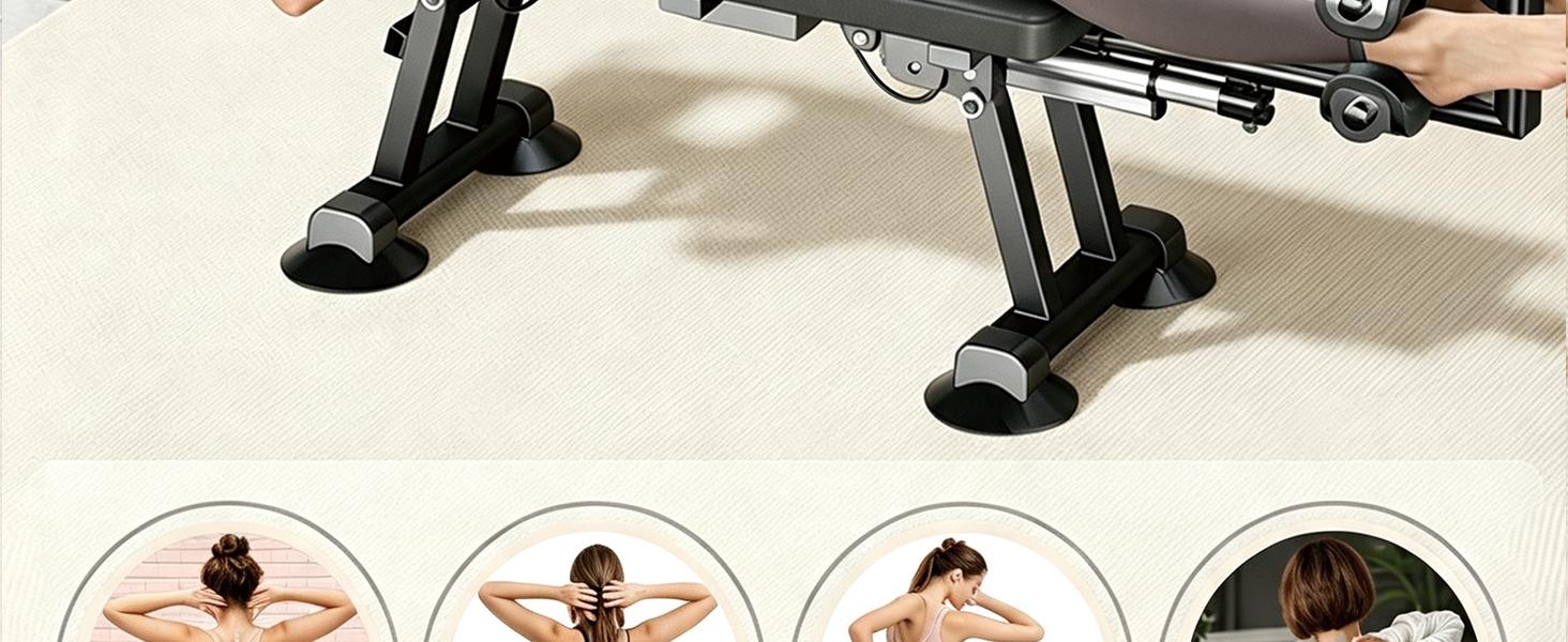 Electric Spinal Decompression Table for Back Pain Relief, 440LB Capacity Gym/Bedroom/Office Equipment, Motorized Unisex Stretcher with Neck Extension for Sciatica & Herniated Disc Lumbar Support, Adjustable, Pu Leather
