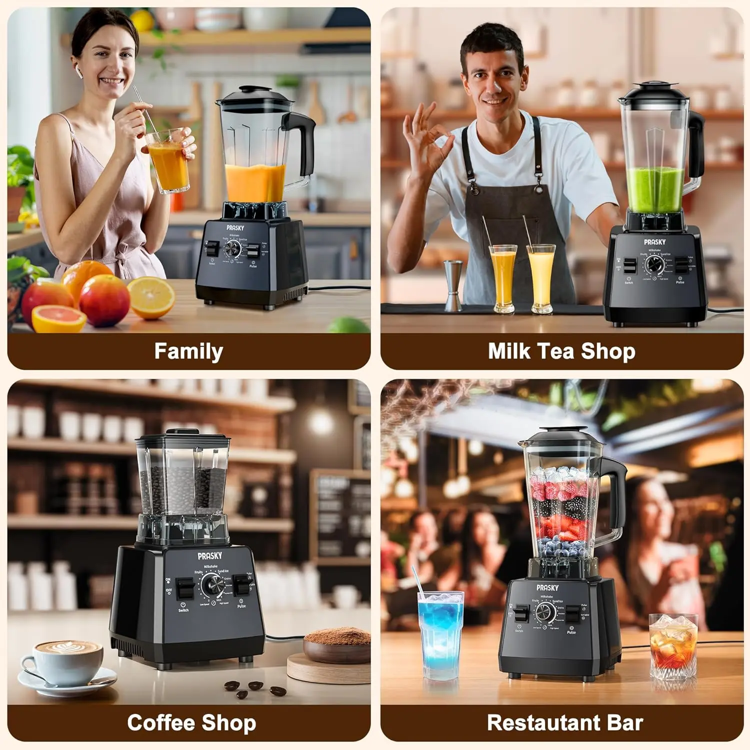 Prasky Professional Blender 68oz BPA Free - 2400W