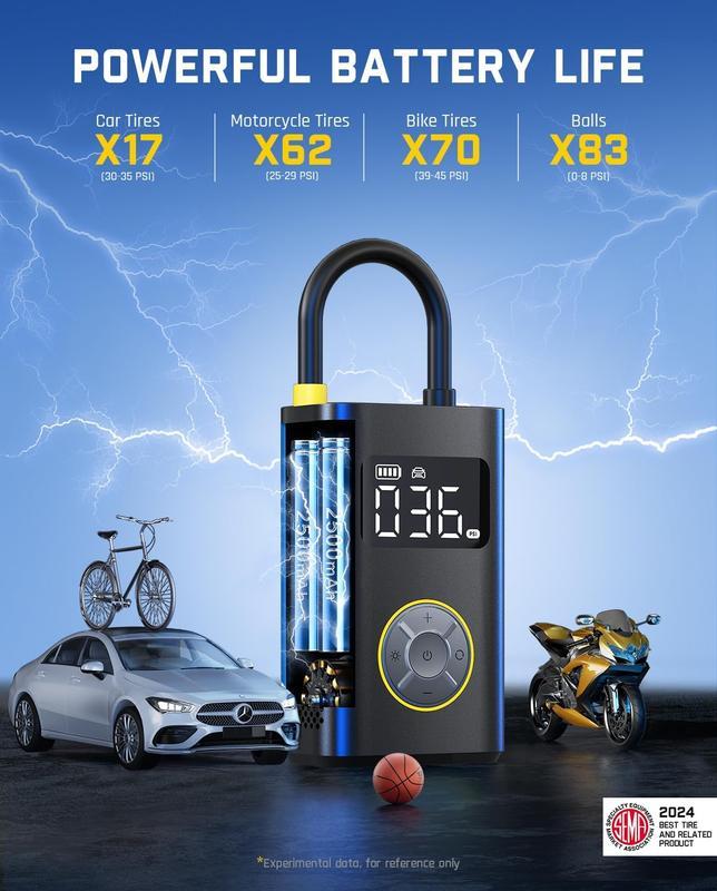 Fanttik X9 Pro inflador portátil manual para coches pequeños, bomba eléctrica para bicicleta con inflado rápido en menos de 1 minuto y manómetro digital de presión de los neumáticos, compresor de aire de 150 PSI