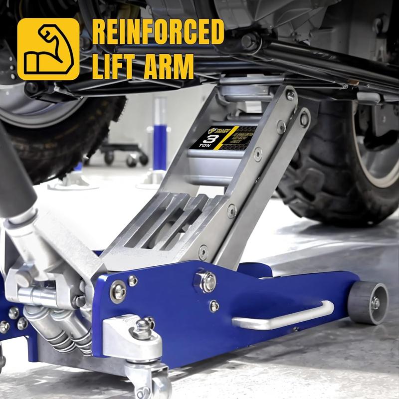 3 Ton Floor Jack Full Aluminum Ultra Lightweight Quick Rise Racing Floor Car Jack with Dual Pump Fast Lifting Low Profile Jack for Vehicle,6600 lbs Capacity