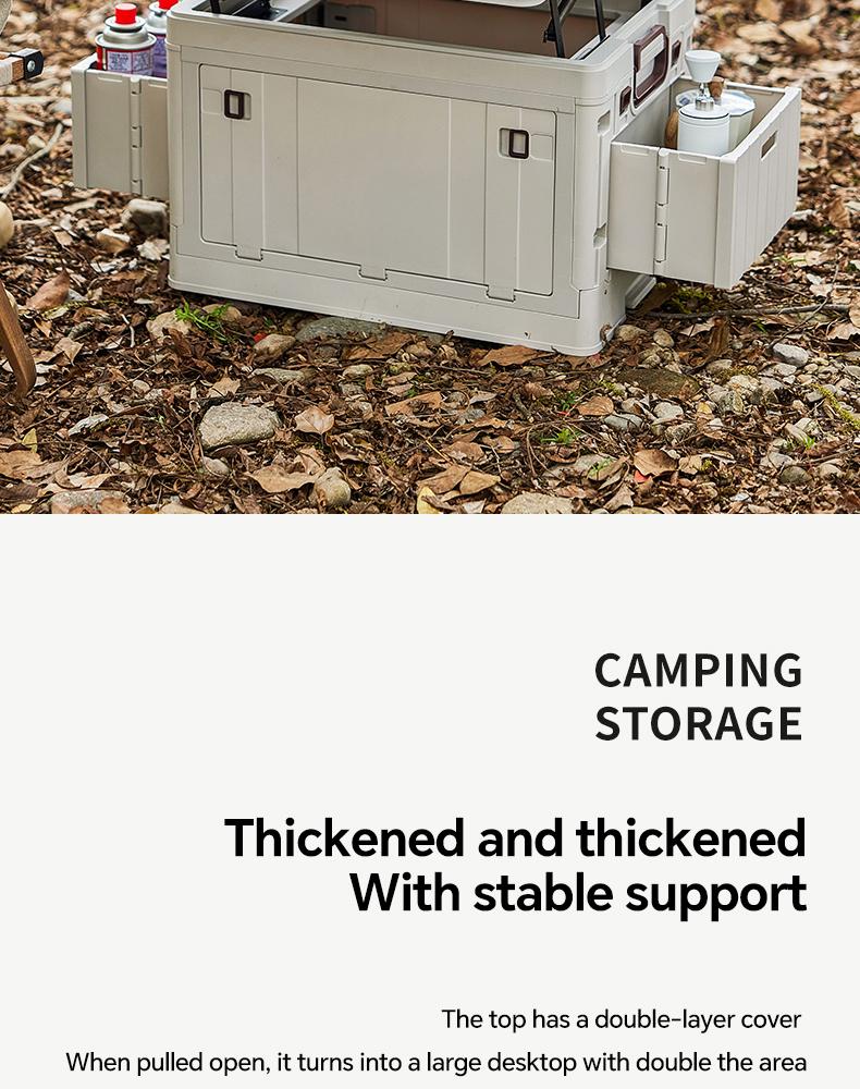 Miaoli Rectangle Foldable Outdoor Storage Box with Lid - Breathable, Odorless, Adjustable Tabletop Home Organizer (Check Product Code Image for Sizes, Main Image/Description for Assembly; Storage Bins with Lids), Organizer Storage, Storage Containers