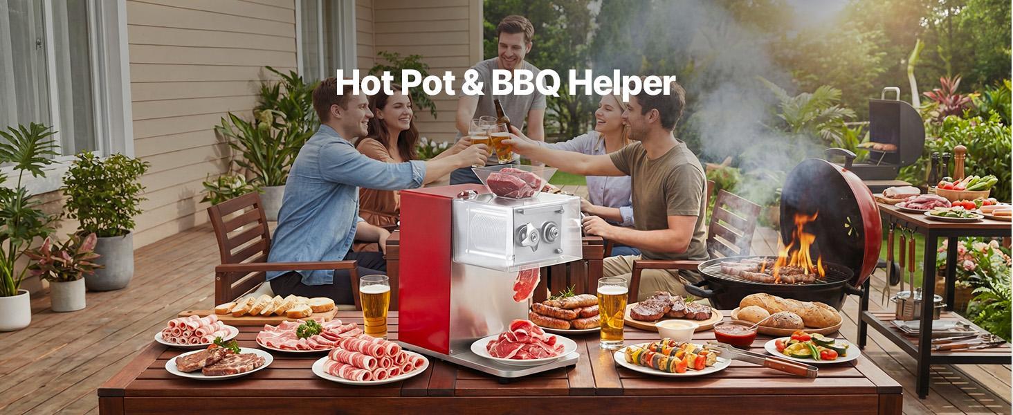 【Fallpicks】VEVOR Meat Cutter Machine, 850W Commercial Electric Slicer, 3.5mm Heavy-Duty Stainless Steel Blade Shredder, Lightweight Stable Nonslip Base, 1-Touch Off/On, Easy Maintenance for Boneless Meat, Soft Vegetables (Home Meal Prep, Kitchen Use)