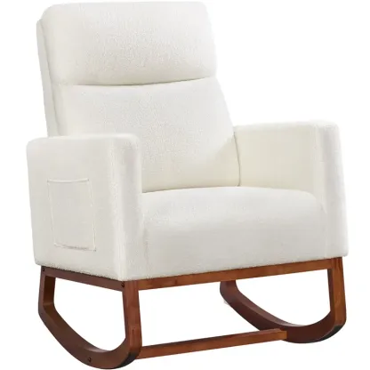 Sillón mecedor y giratorio de pana para guardería Yaheetech