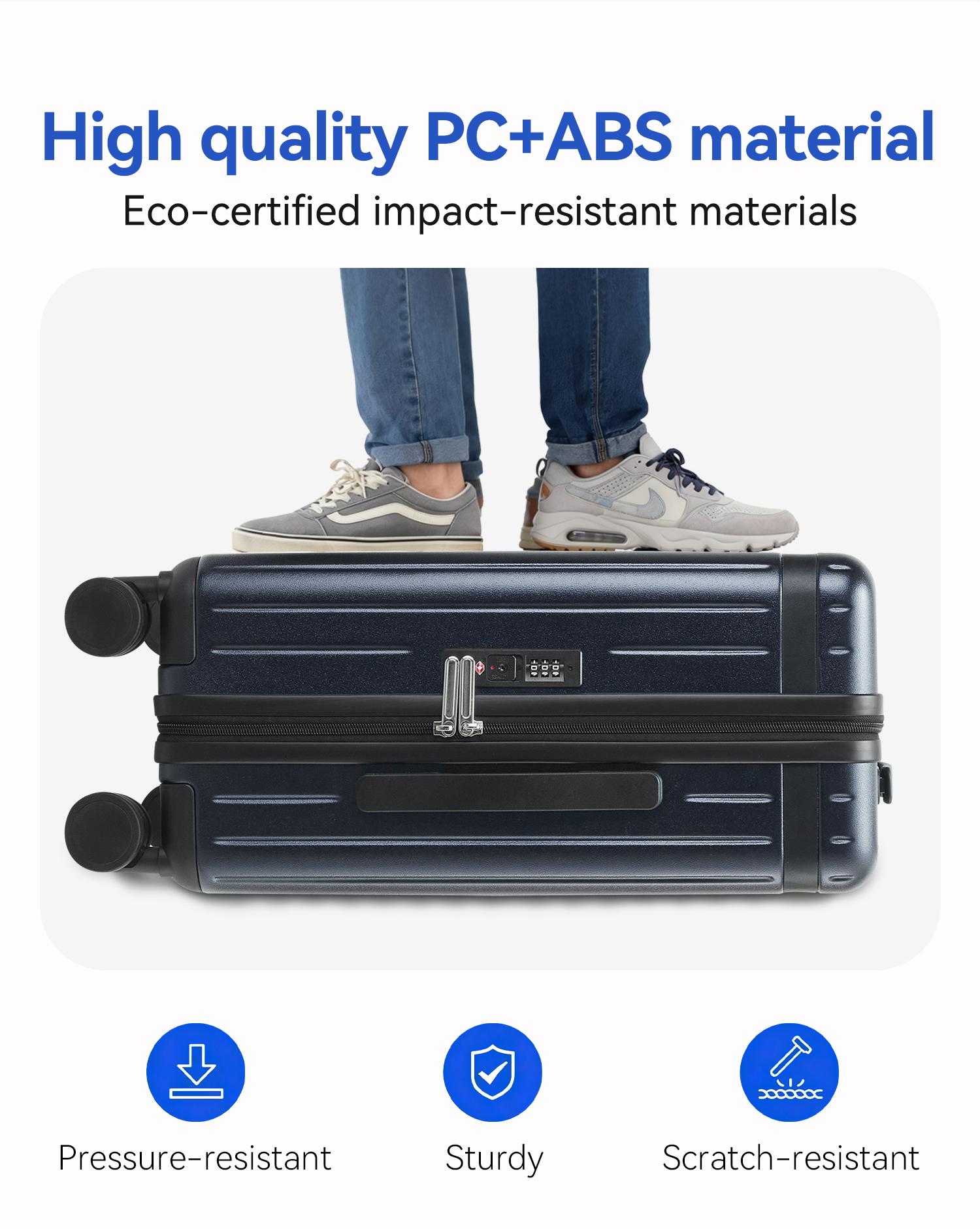 3PCS Expandable Polycarbonate Luggage Set - Durable ABS+PC Hard-Shell Suitcases with TSA Lock, 360&deg; Silent Spinner Wheels, Lightweight 20/24/28in for International Travel, Business Trips,back to school shopping