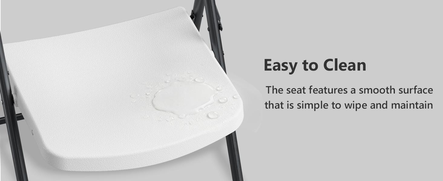 Heavy-Duty Plastic Folding Chair,heavy duty chairs, Ergonomic Back, Outdoor White Folding Chairs for Outside Indoor, Portable 350 lbs Capacity Heavy Duty Plastic Metal Foldable Chairs, Stackable & Portable, for Home, Party, Indoor & Outdoor Use