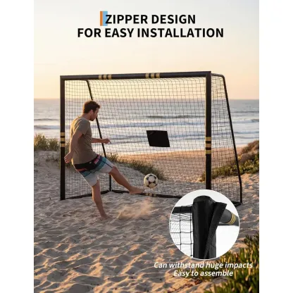 Portería de fútbol profesional: diseño resistente a la intemperie y con acolchado de espuma. Portería de fútbol para exteriores con red de malla cerrada para niños y adultos, pared de tiro de alta calidad para juegos recreativos y entrenamiento.
