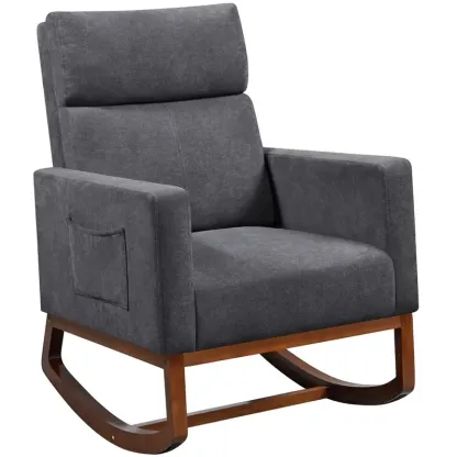 Sillón mecedor y giratorio de pana para guardería Yaheetech
