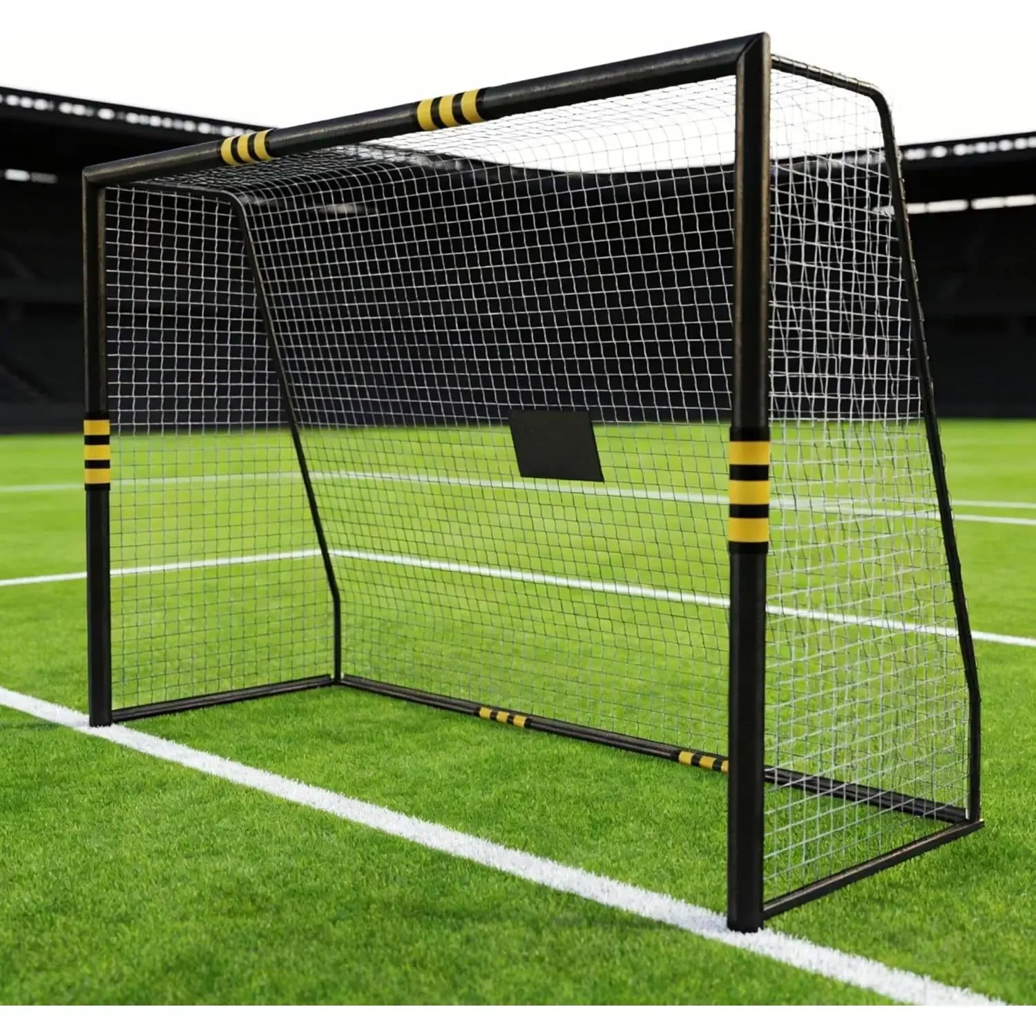 Portería de fútbol profesional: diseño resistente a la intemperie y con acolchado de espuma. Portería de fútbol para exteriores con red de malla cerrada para niños y adultos, pared de tiro de alta calidad para juegos recreativos y entrenamiento.