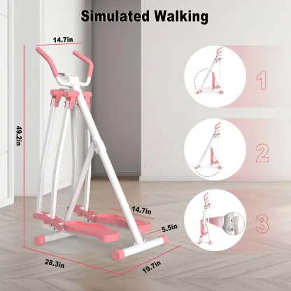 SpaceWalker: Equipo de Fitness Aeróbico Portátil y Unisex, Plegable y Ligero, Diseñado para Trabajar Glúteos, Piernas y Abdominales, Fabricado en Acero al Carbono con Almohadillas de Goma Antideslizantes.