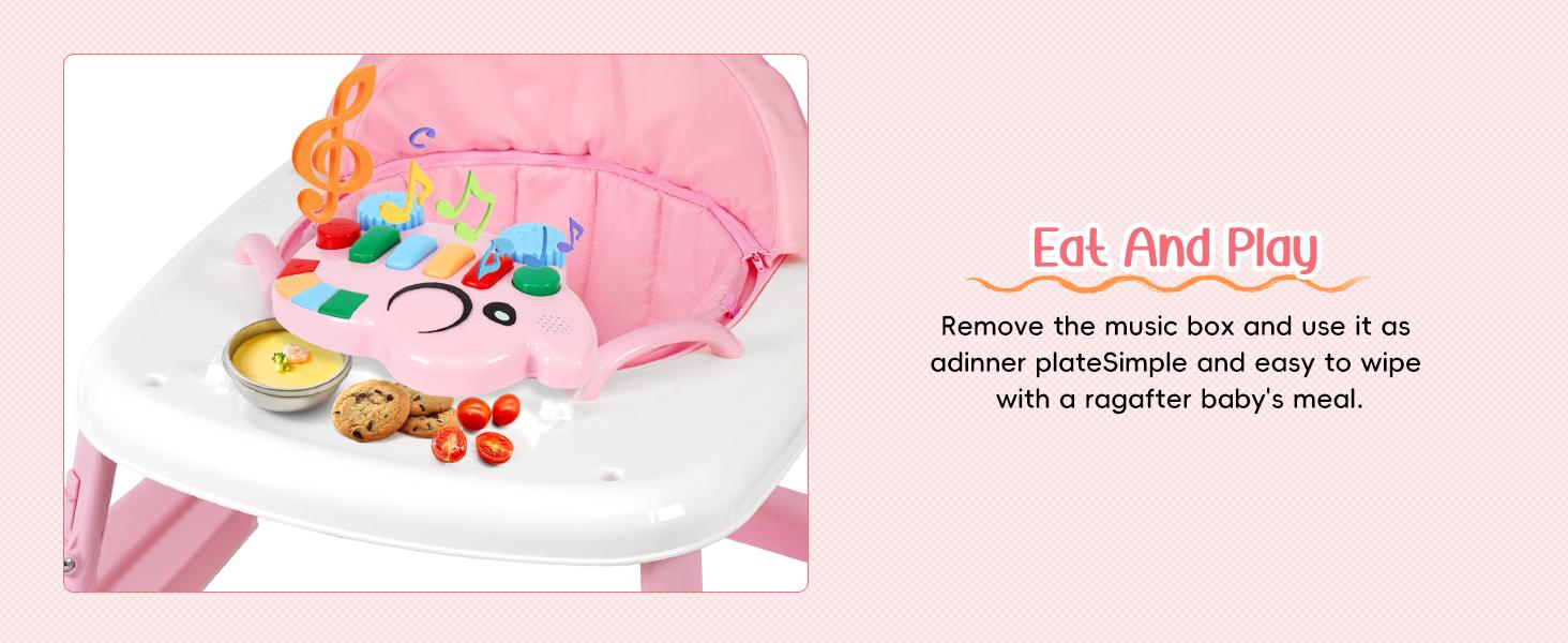 Unisex Plastic Baby Walker for 6-18 Months Infants, 5-in-1 Safety Tested Foldable Walker with 5 Adjustable Heights, Bouncer, Music, Feeding Tray, Removable Footrest, Portable Smart Activity Stepper for Boys & Girls,sohochic, Multi-Mode